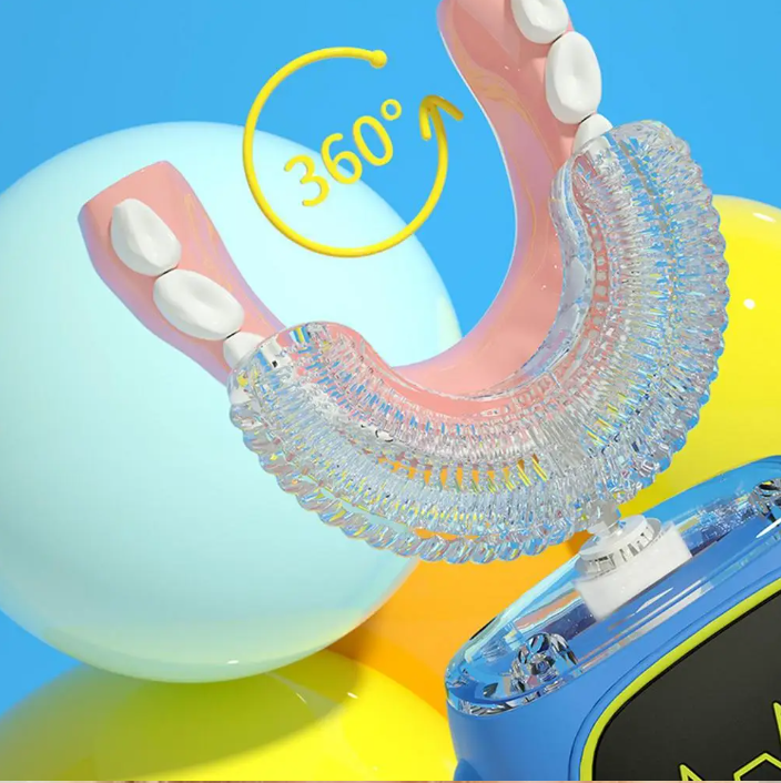 Brosse à dents électrique enfant avec tête rotative 360 degrés pour un nettoyage complet